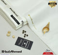 Men's Premium Cotton Unstitched Suit - Off White (All Season)