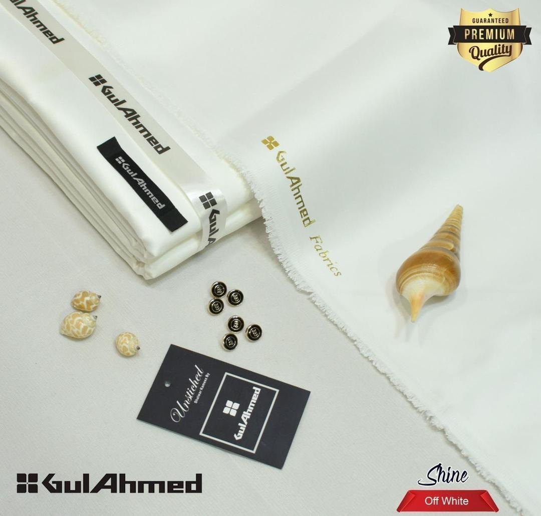Men's Premium Cotton Unstitched Suit - Off White (All Season)