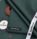 Men's Premium Forest Green Cotton Satin Unstitched Suit - Winter Edition