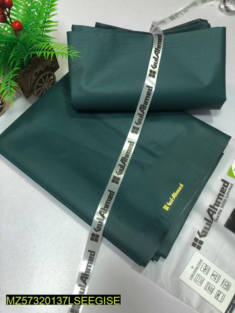 Men's Premium Green Cotton Unstitched Suit - Summer Casual Wear