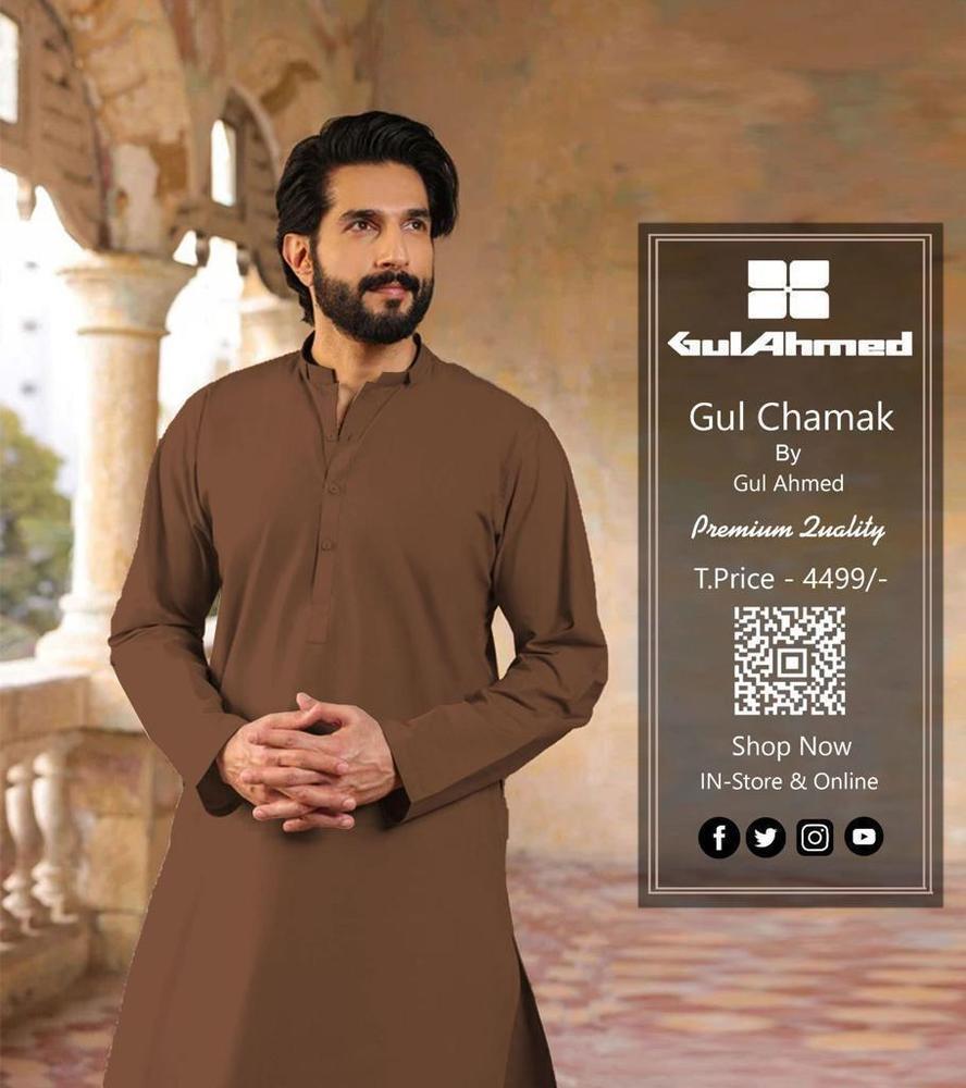 Men's Premium Cotton Sotton Unstitched Suit - Classic Brown (All Season)